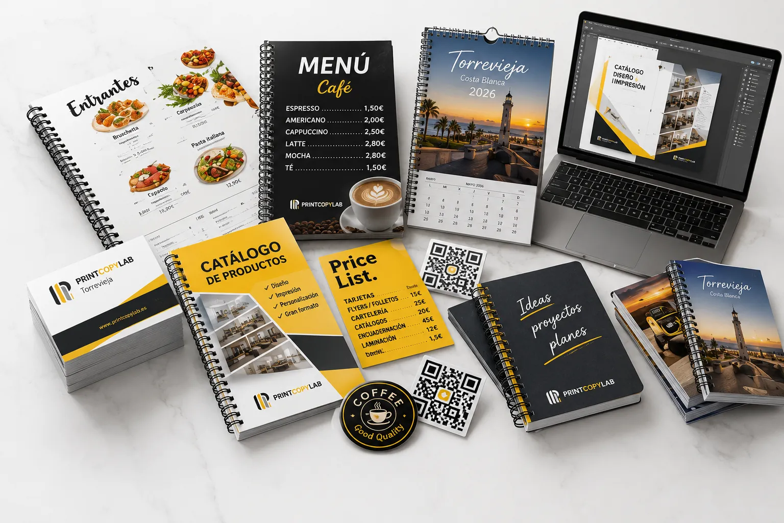 Print shop in Torrevieja: Business cards, Menus, Flyers, Stickers, Catalogues