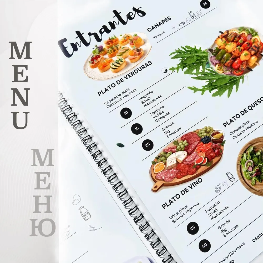 Restaurant Menu Printing in Torrevieja