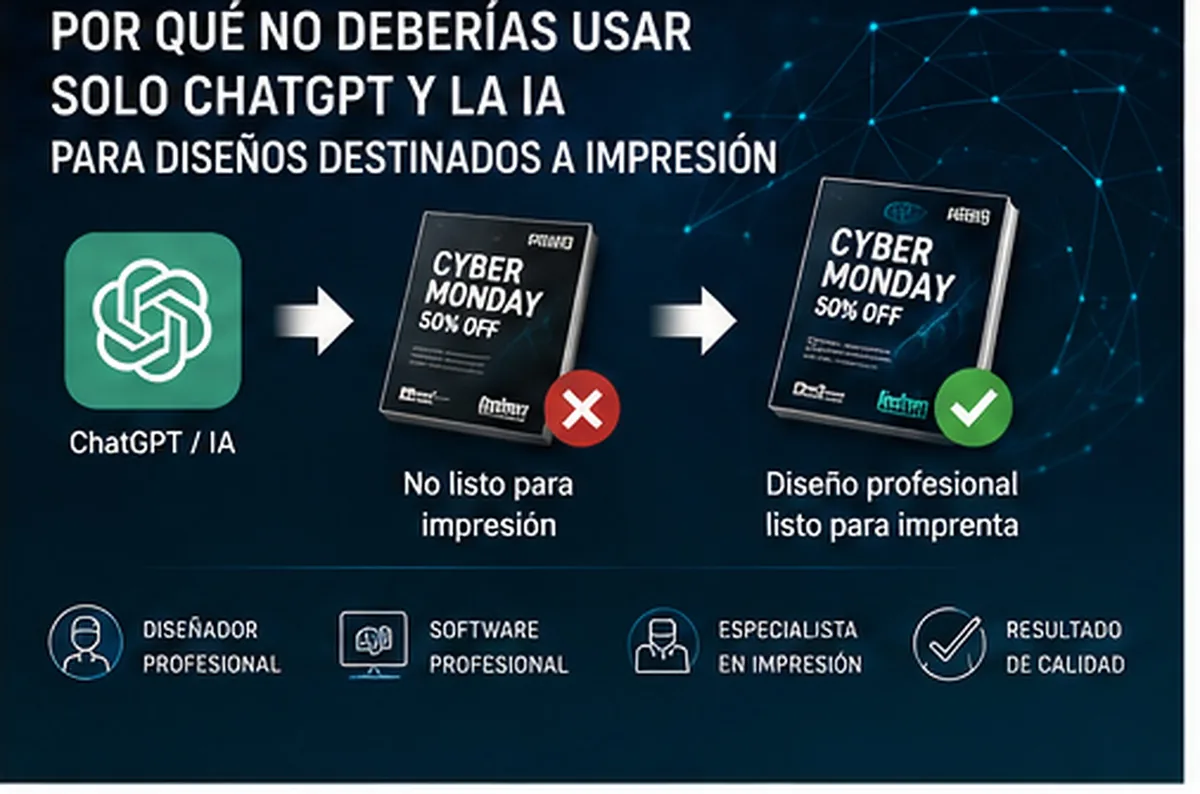 Por qué no deberías usar solo ChatGPT y la IA para diseños destinados a impresión