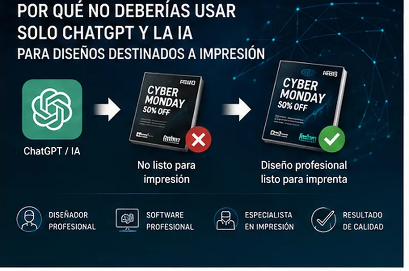 Por qué no deberías usar solo ChatGPT y la IA para diseños destinados a impresión
